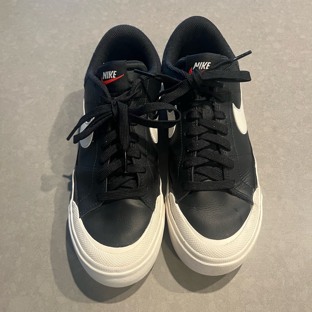 Nike Women's Black and White Casual Sneakers- Court Legacy Lift